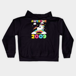 Cute Awesome Unicorn Since 2009 Funny Gift Kids Hoodie